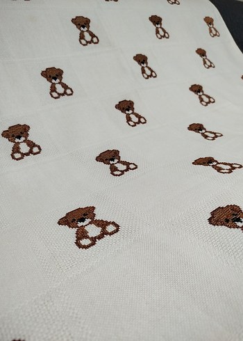 ayıcık desenli bebek battaniyesi pikesi - Görsel 16