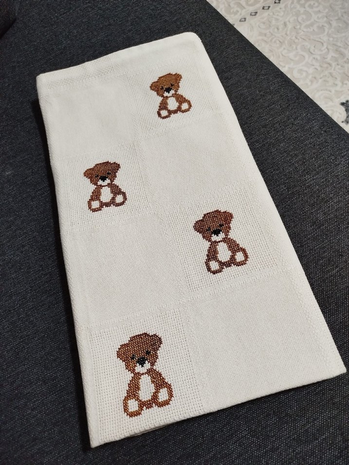 ayıcık desenli bebek battaniyesi pikesi - Görsel 4