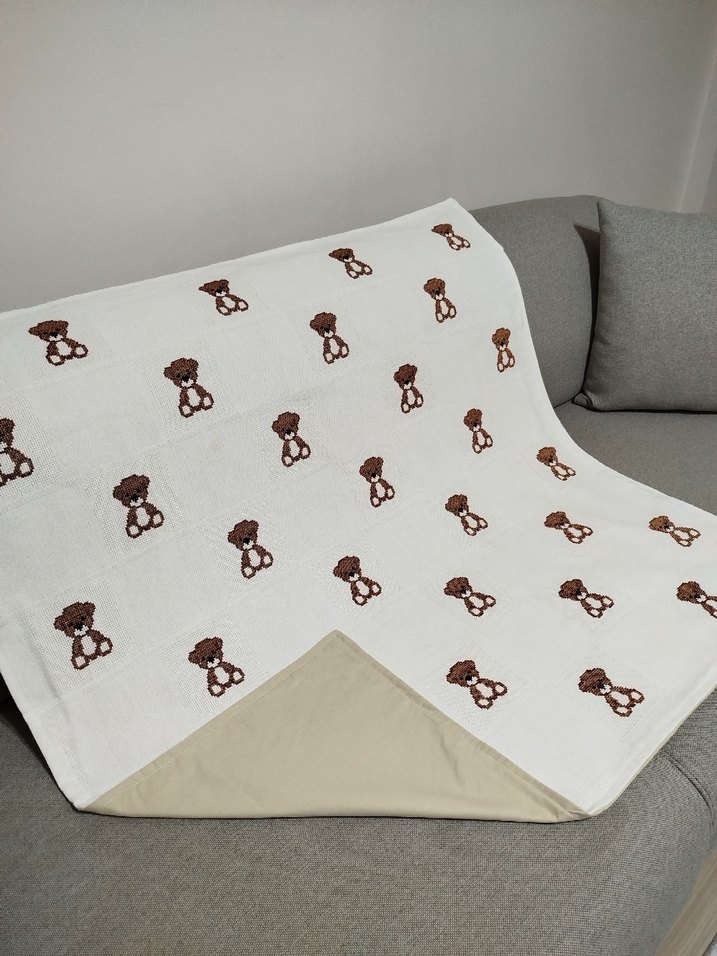 ayıcık desenli bebek battaniyesi pikesi - Görsel 2