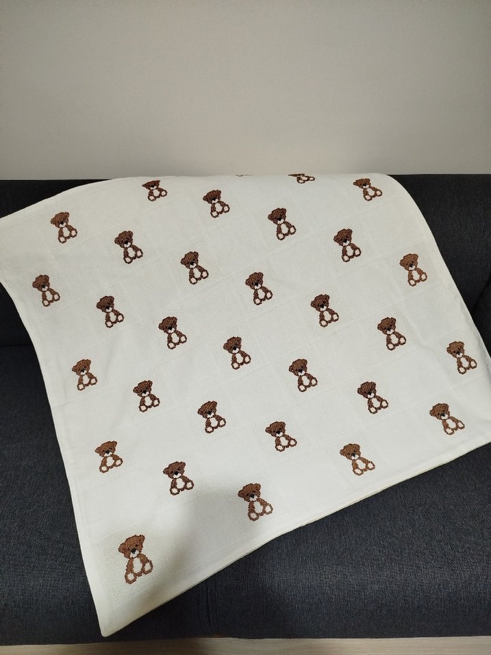 ayıcık desenli bebek battaniyesi pikesi - Görsel 5