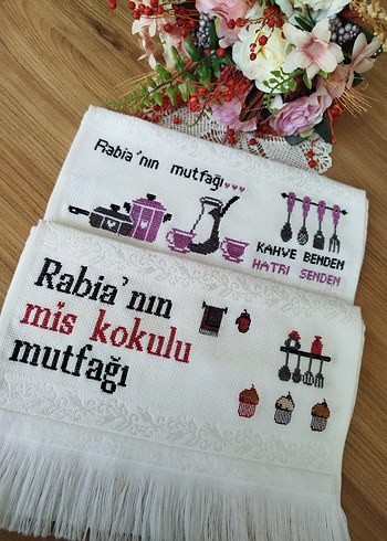 Özdilek Nakışlı Beyaz Mutfak Havlusu Seti