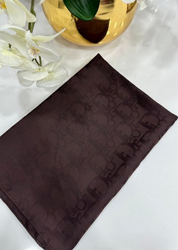 acı kahve Dior desen jakar şal