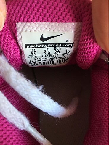 26 Beden pembe Renk NIKE Orjinal bot