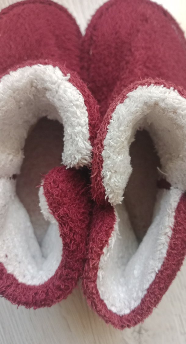 Bordo Kız Çocuk Kürklü Sıcak Ev Terliği 34 35 uyumlu - Görsel 5