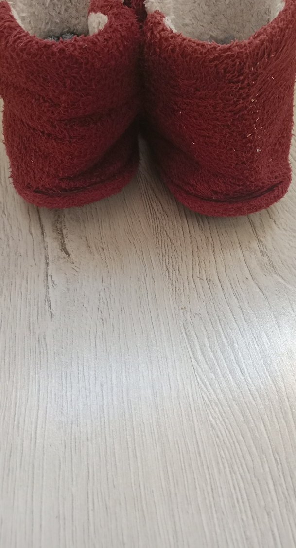 Bordo Kız Çocuk Kürklü Sıcak Ev Terliği 34 35 uyumlu - Görsel 3