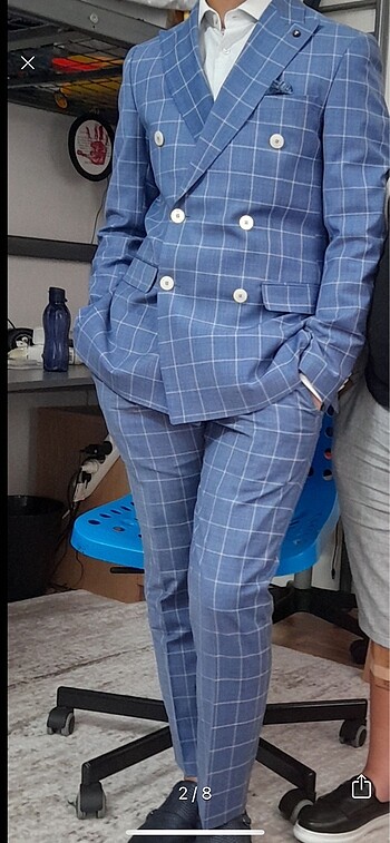 Damat Tween kruvaze erkek takım elbise 44 beden 6 stop