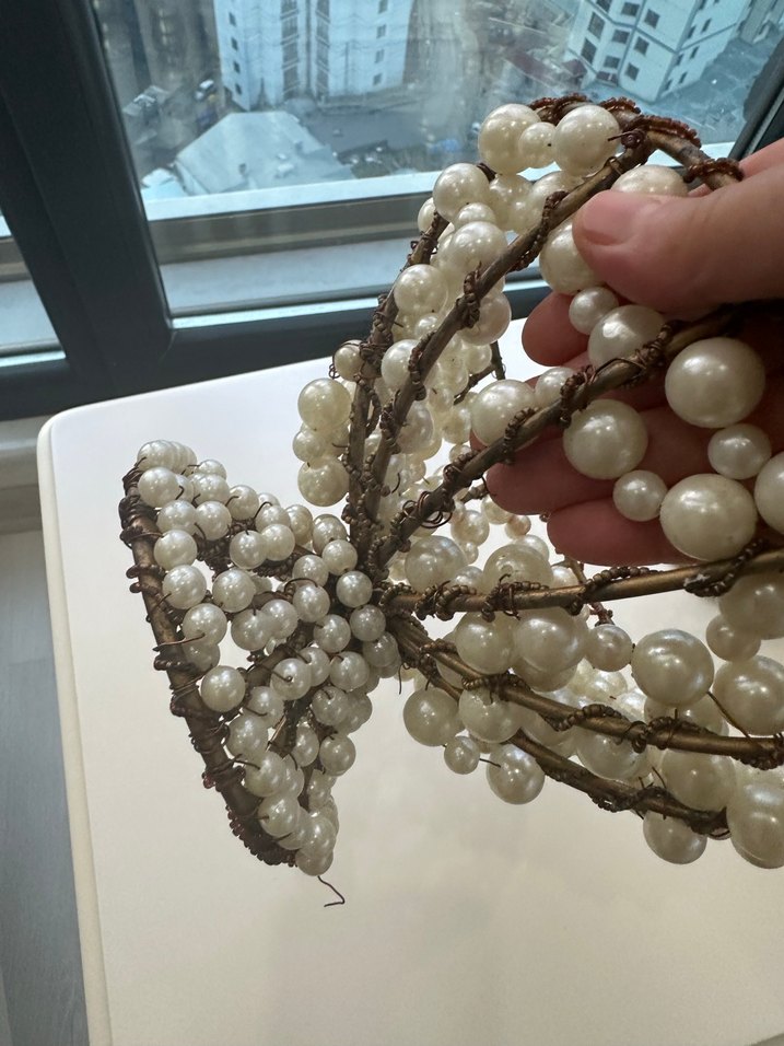 Beyaz Boncuklu Sepetler - Görsel 4