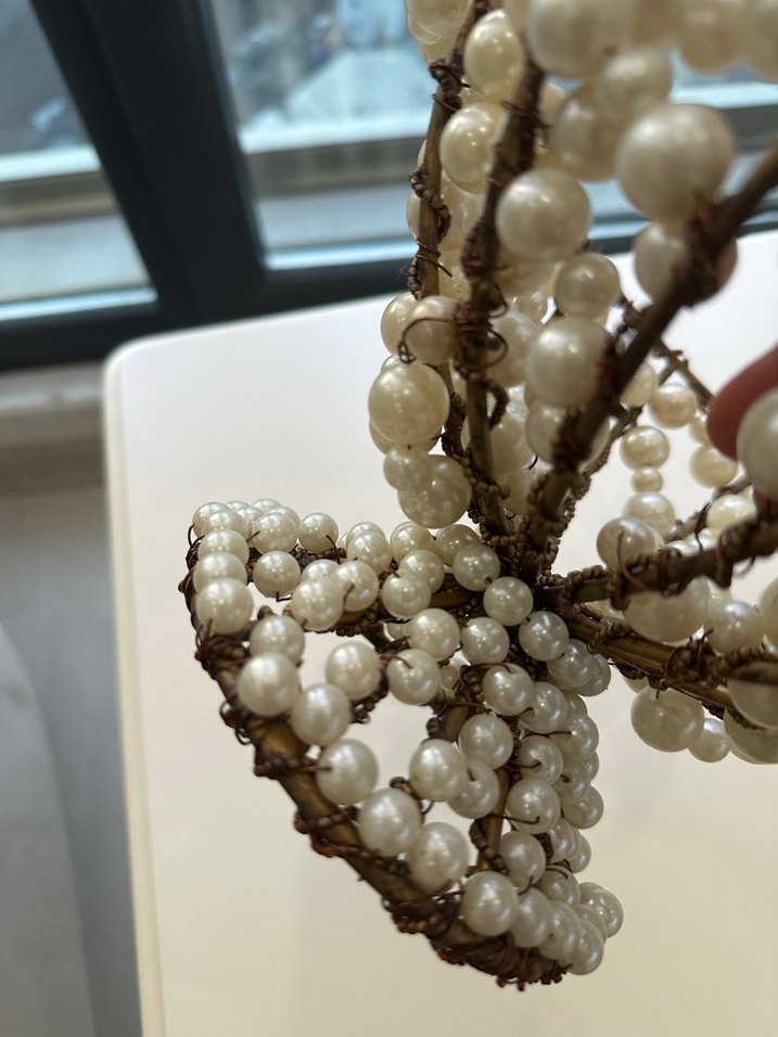 Beyaz Boncuklu Sepetler - Görsel 2