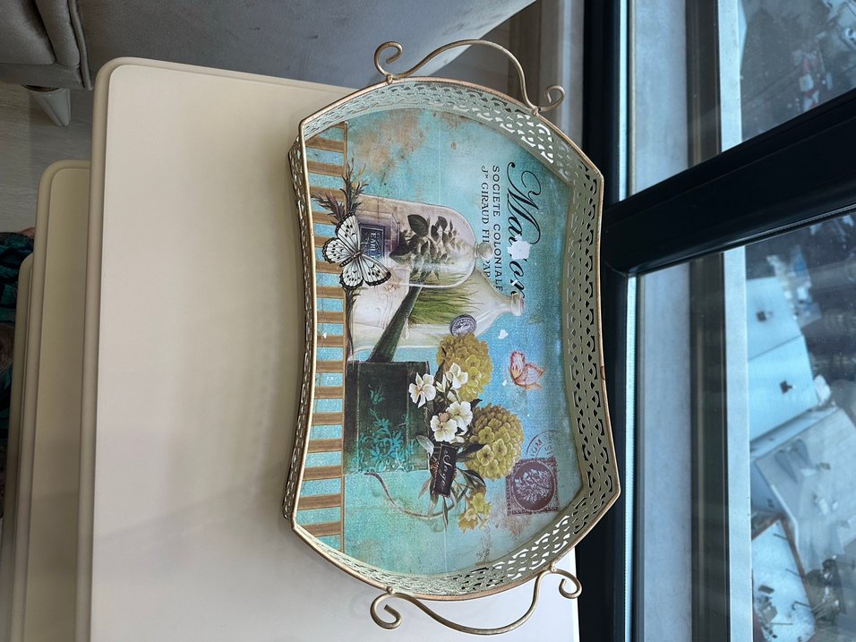 Pastel Mavi Dekoratif Mutfak Tepsisi - Görsel 3