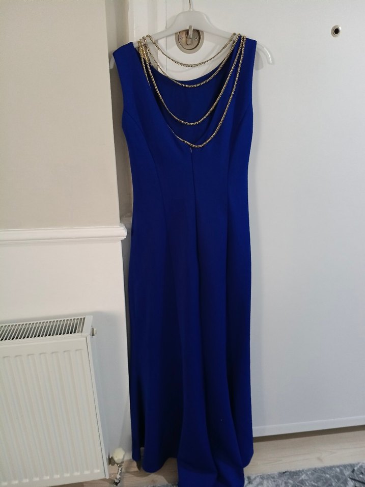 Mavi  Uzun Abiye Elbise - Görsel 2