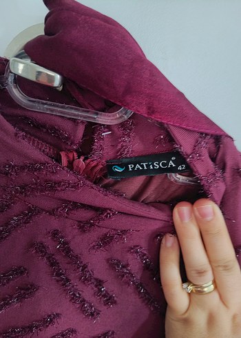 Bordo Uzun Kollu Salaş Bohem Elbise - Görsel 2