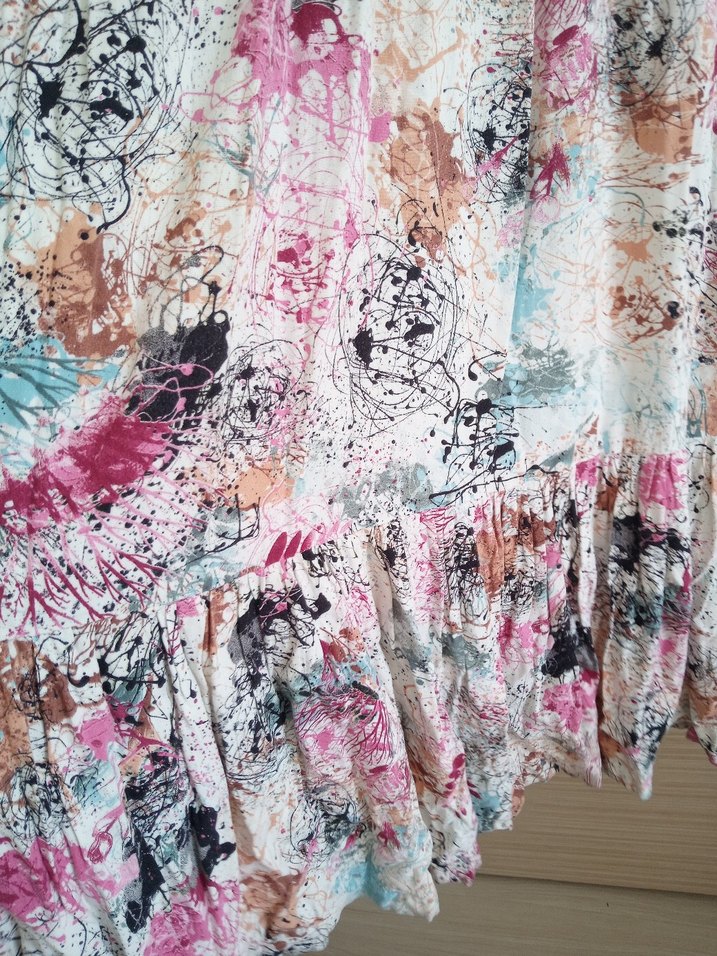 Diger Bohem Uzun Kollu Bağlama Desenli Maxi Elbise - Görsel 4