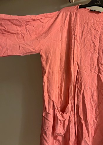 Pembe Midi Bohem Salaş Kadın Sabahlık yada üst hırka - Görsel 3