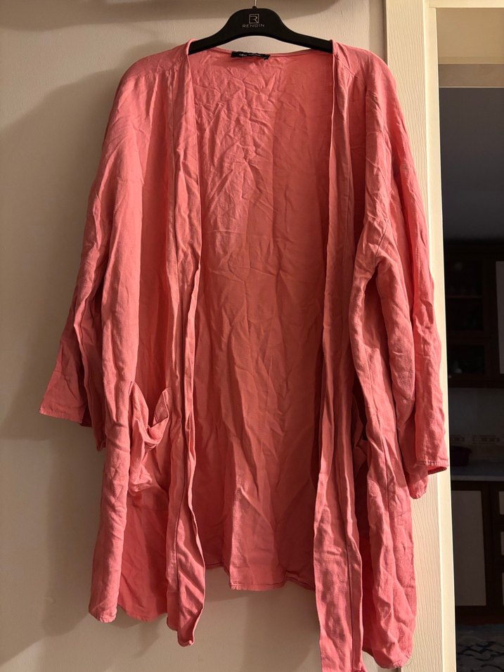 Pembe Midi Bohem Salaş Kadın Sabahlık yada üst hırka - Görsel 2