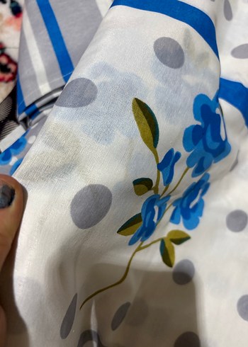 Mavi Çiçekli Baskılı Nevresim Takımı - Görsel 6