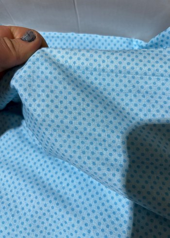 Mavi Çiçekli Baskılı Nevresim Takımı - Görsel 2