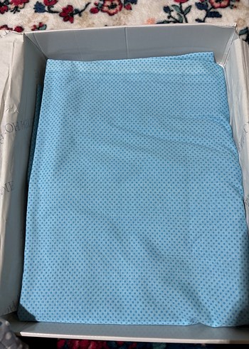 Mavi Çiçekli Baskılı Nevresim Takımı - Görsel 3