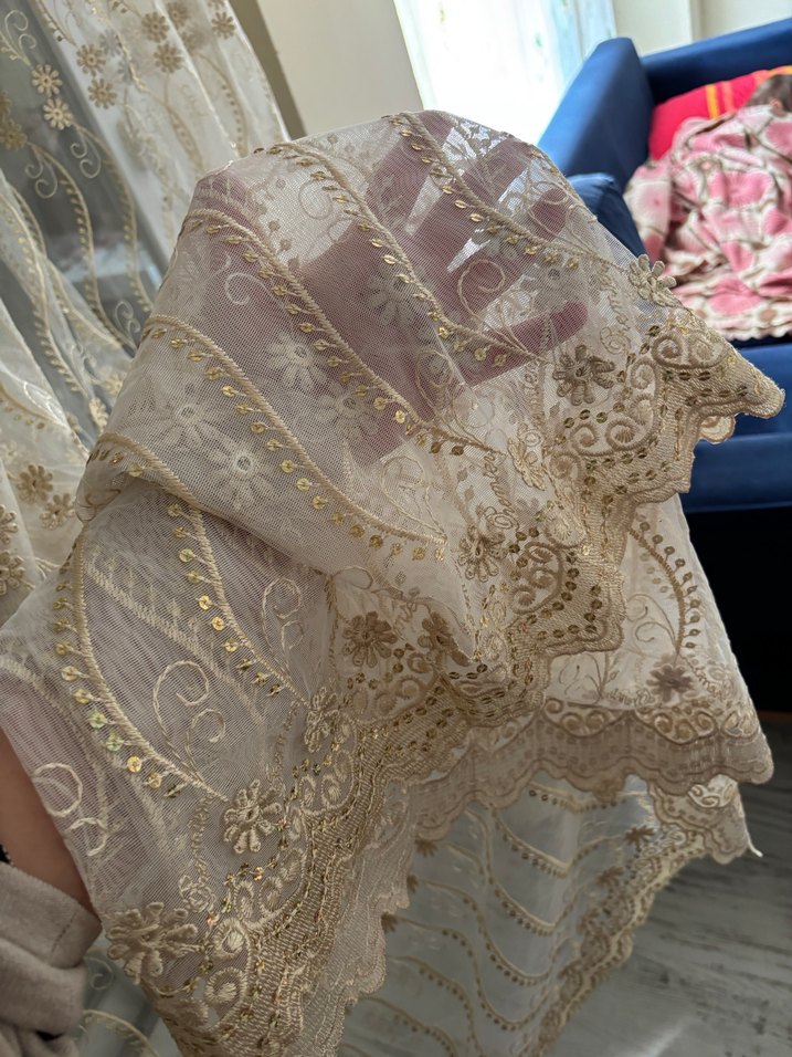 Bej Nakışlı Perde - Görsel 3