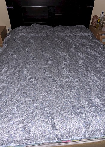 Mavi Batik Desenli Yatak Örtüsü - Görsel 4