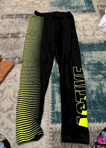 Siyah Neon Baskılı kız çocuk Tayt - Görsel 3