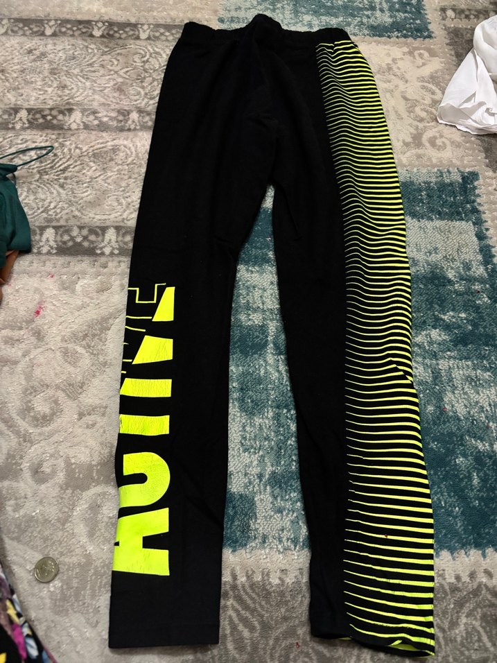 Siyah Neon Baskılı kız çocuk Tayt - Görsel 2