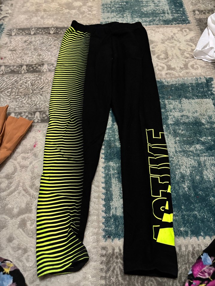 Siyah Neon Baskılı kız çocuk Tayt - Görsel 3