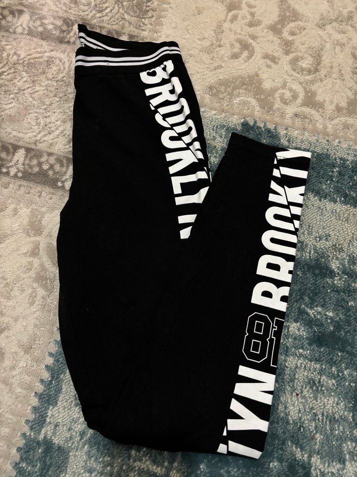Siyah Baskılı kız çocuk Spor Tayt - Görsel 3