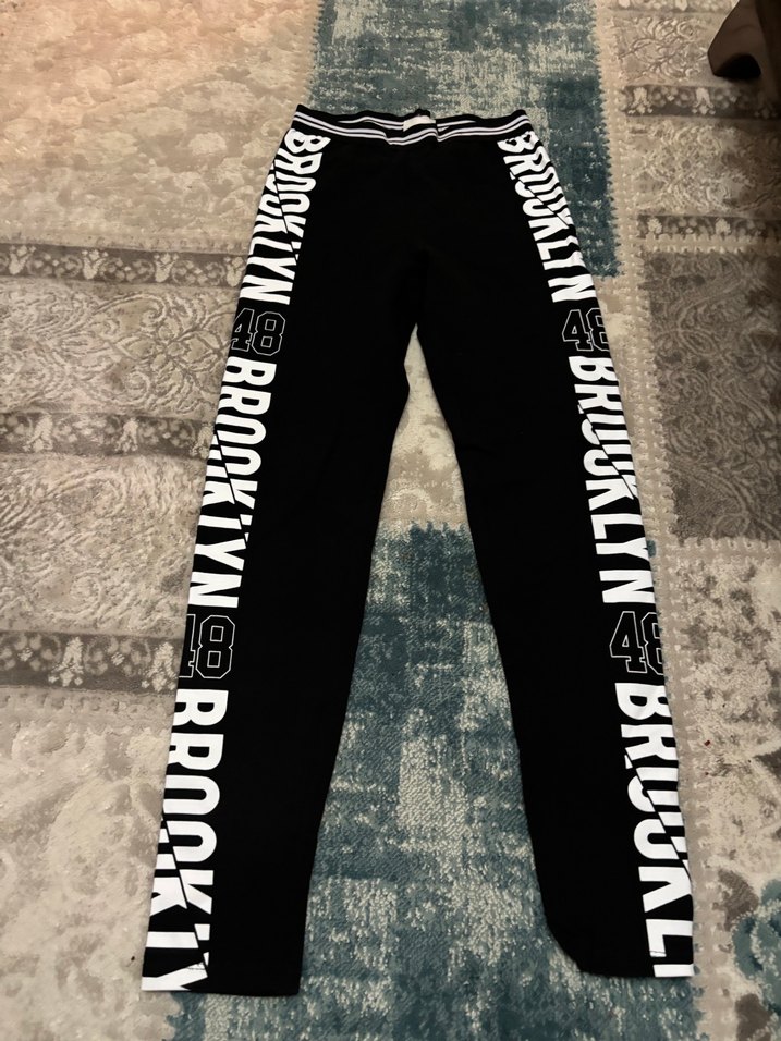 Siyah Baskılı kız çocuk Spor Tayt - Görsel 2