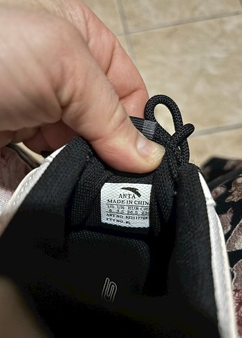 Gri Beyaz Yılan Desenli Bağcıklı Kadın Spor Ayakkabı - Görsel 8