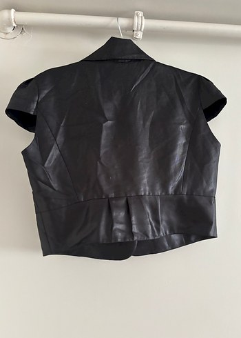 Kolsuz Siyah Mini Ceket - Görsel 4