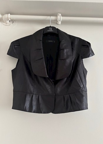 Kolsuz Siyah Mini Ceket - Görsel 2