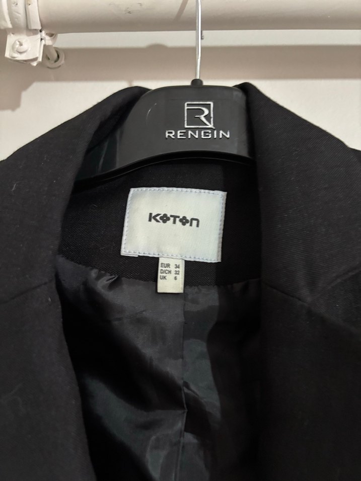 Düğmeli Siyah Kadın Blazer Ceket - Görsel 4