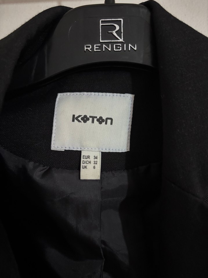 Düğmeli Siyah Kadın Blazer Ceket - Görsel 3