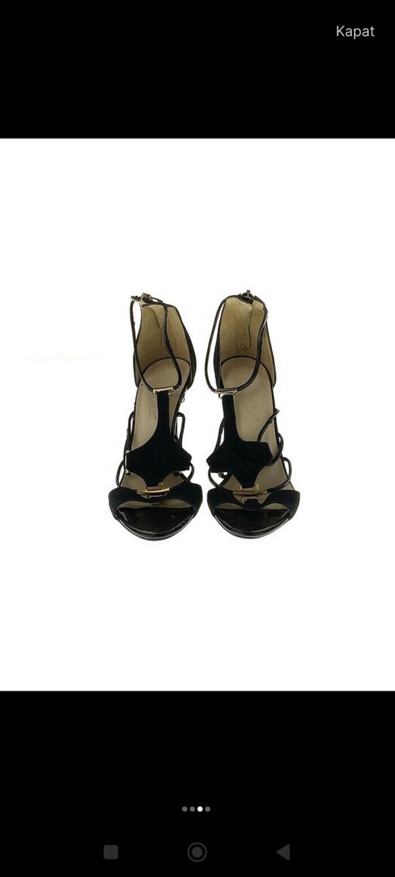 Siyah İnce Topuklu sandalet - Görsel 3