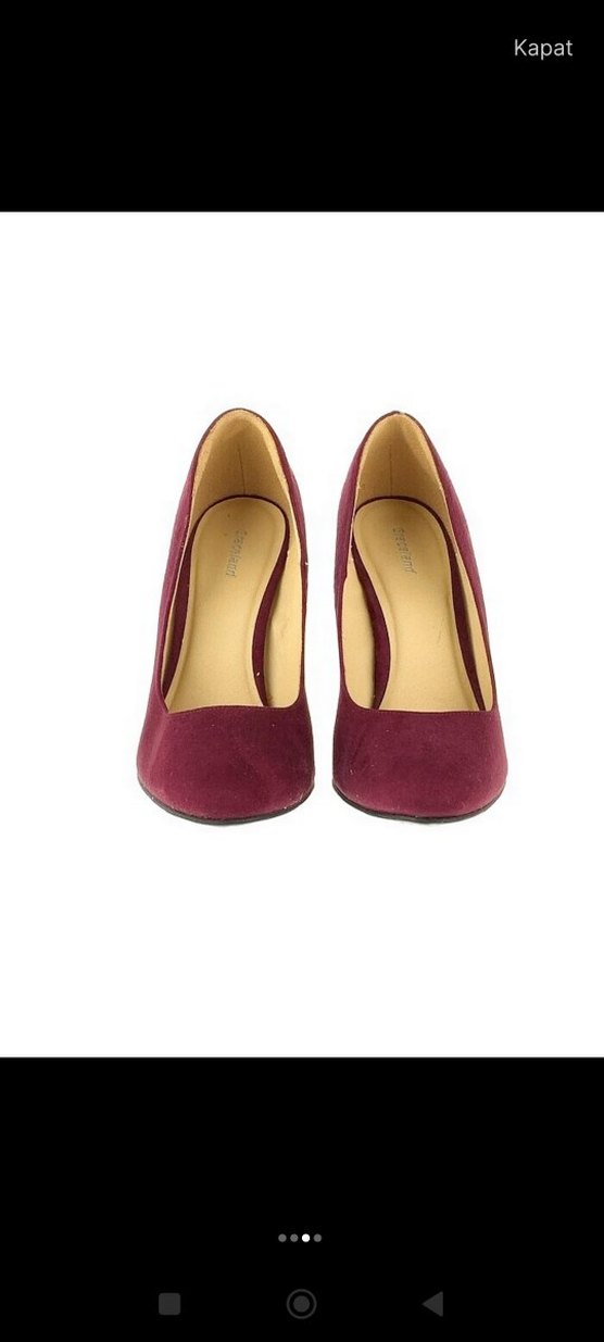 Graceland bordo Süet Stiletto Kadın Ayakkabı - Görsel 3