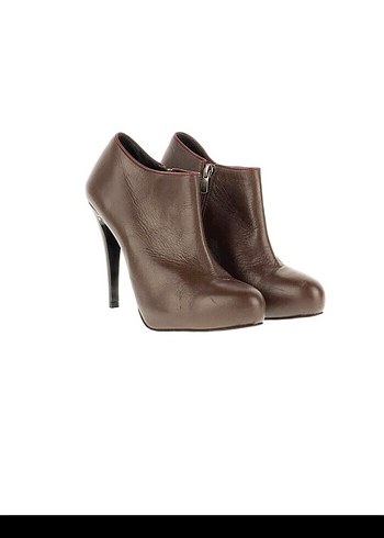 Kahverengi topuklu Deri Bot - Görsel 2