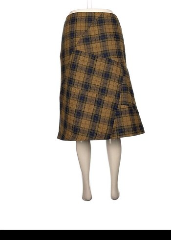 Kahverengi Ekose Midi Etek - Görsel 3