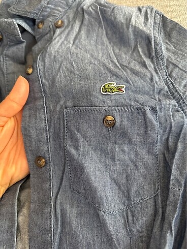 Lacoste ince slim fit kot gömlek