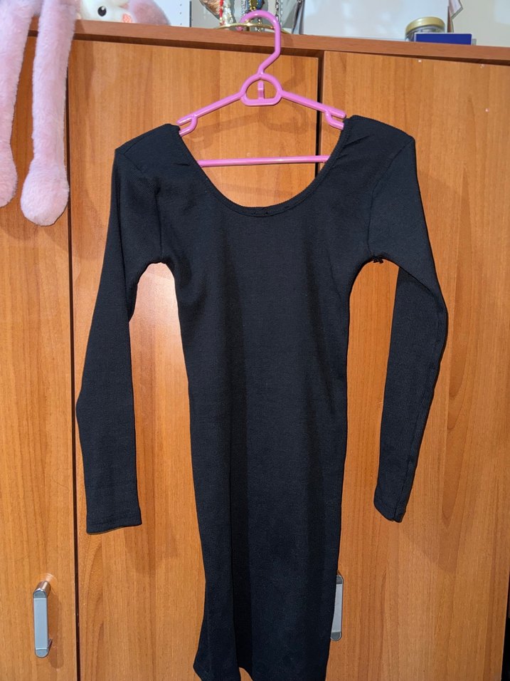 Düğmeli Siyah Uzun Kollu Kadın Elbise - Görsel 2