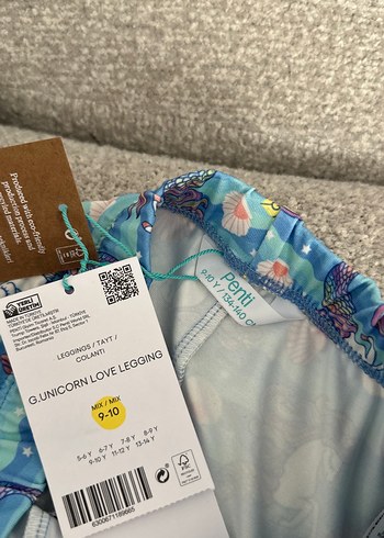 Kız Çocuk Baskılı Renkli Tayt - Görsel 3