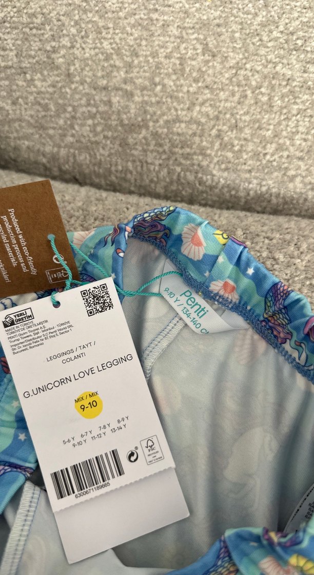 Kız Çocuk Baskılı Renkli Tayt - Görsel 3