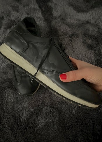 Siyah Deri Erkek Spor Ayakkabı - Görsel 3