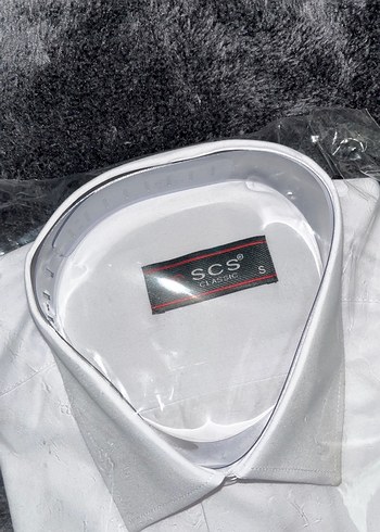 Beyaz Kısa Kollu SCS Düğmeli Erkek Gömlek - Görsel 2