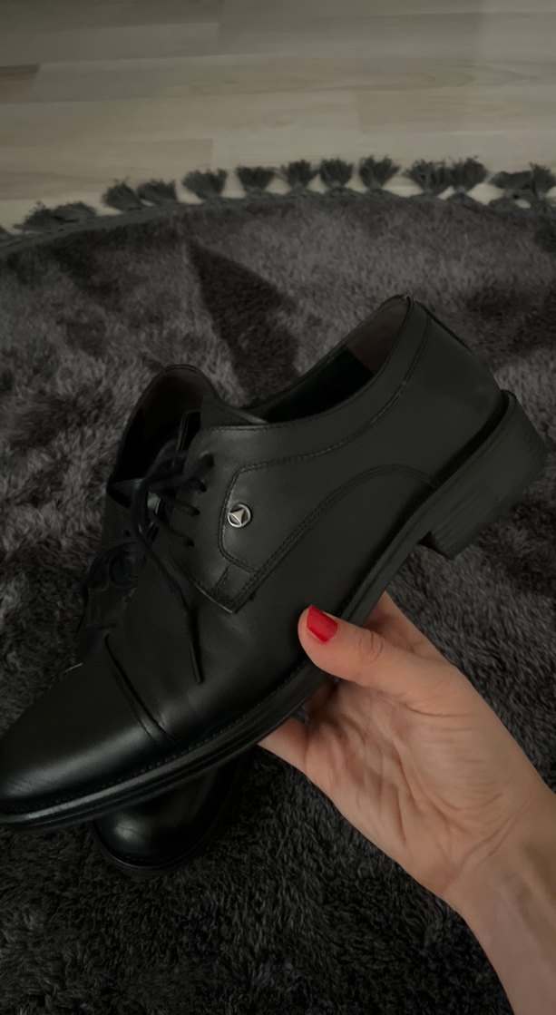 Erkek Siyah Deri Klasik Ofis Ayakkabısı - Görsel 2