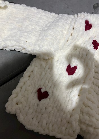 El örgüsü Beyaz Kadın Hırka - Görsel 4