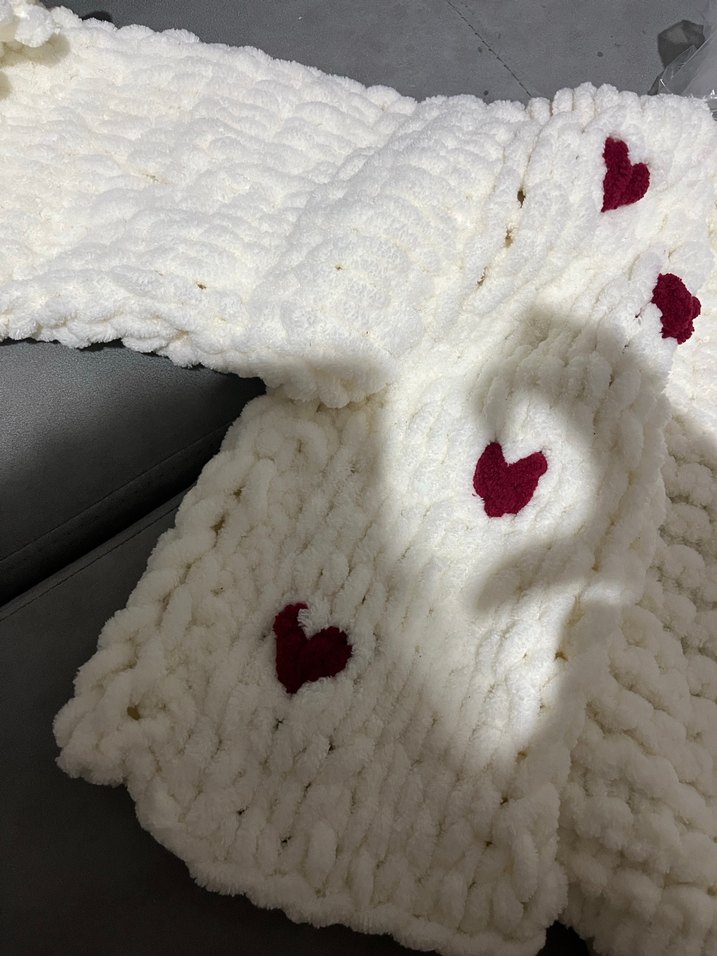 El örgüsü Beyaz Kadın Hırka - Görsel 4