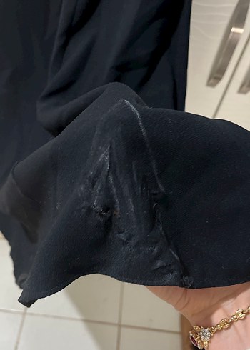 Siyah V Yaka Uzun Sleevless Abiye Elbise - Görsel 4