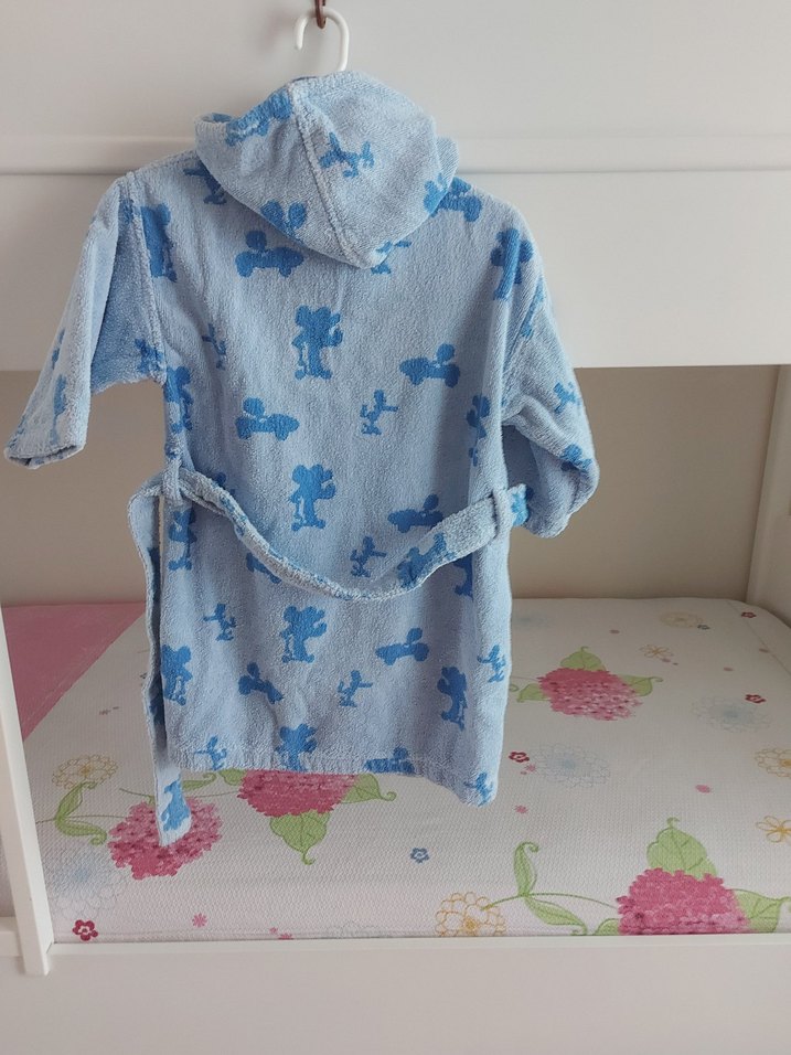 Erkek Çocuk Mavi Batik Desenli Bornoz - Görsel 2