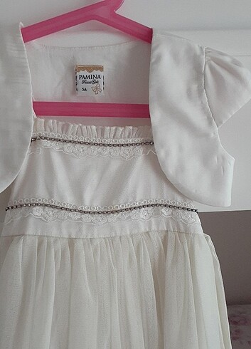 5 Yaş Beden beyaz Renk Kız Çocuk Gelinlik Kostüm Abiye Özel Gün Elbisesi 