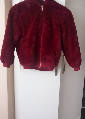 Bordo çoçuk peluş ceket - Görsel 2